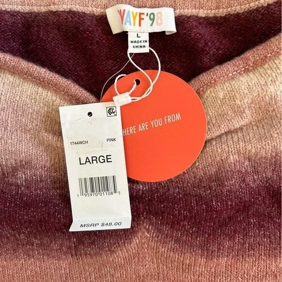 Wayf Natalie Knit Stripe Camisole Top Size L NWT - Picture 4 of 5